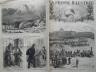 LA PRESSE ILLUSTREE 1876 N 409 LOCOMOTIVE ROUTIERE TRAINANT UN CONVOI D'ARTILLE